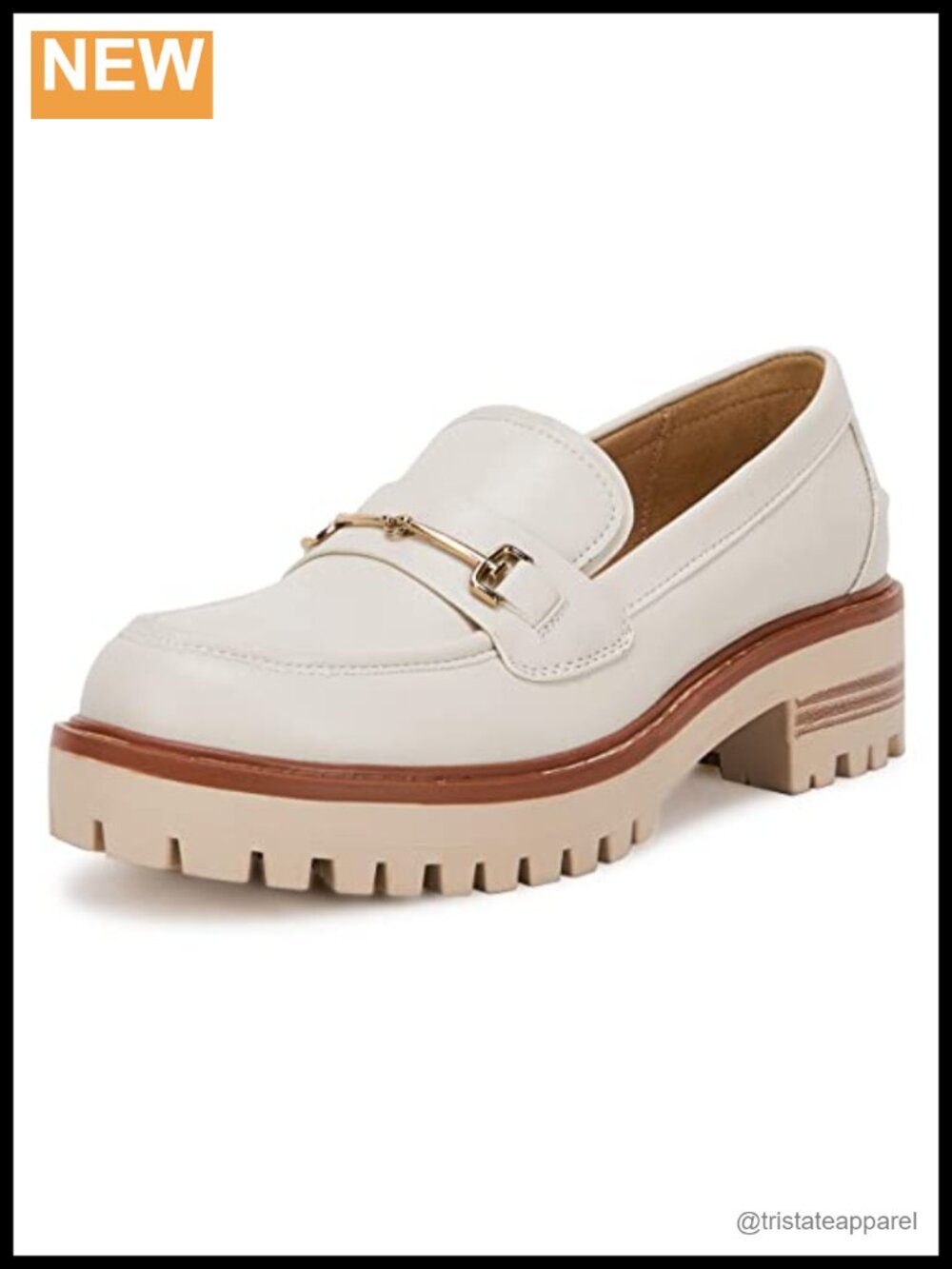 Women's Platform Chunky Heel Loafers Faux Leather Slip-On Business Casual Shoes